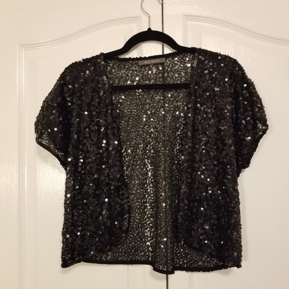 Sequin Black Shrug Cover Up Suzy Shier - Picture 4 of 8